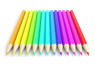 Row of coloured pencils.