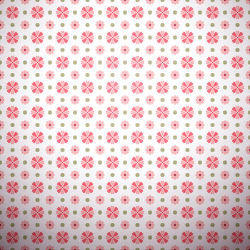 Abstract flower pattern wallpaper with polka dot