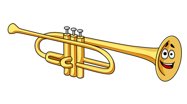 Cartoon brass trumpet