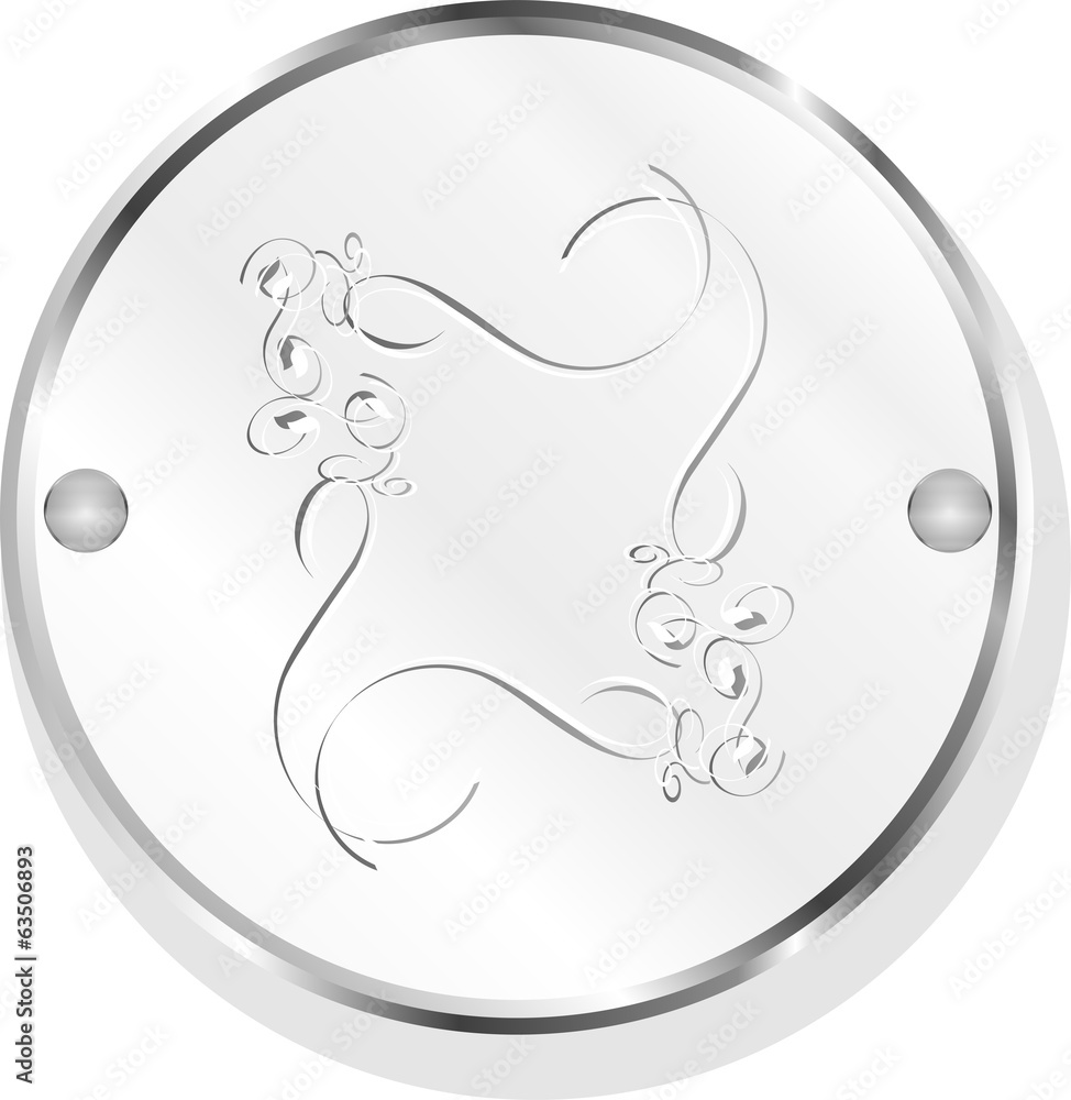 Poster web icon with abstract symbol isolated on white