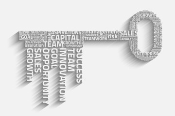 key with business words