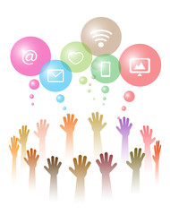 hands symbolize social networks