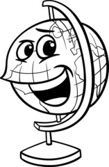 globe cartoon coloring page