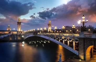 Foto op Plexiglas Pont Alexandre III Parijs Frankrijk Alexandre III-brug