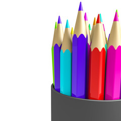 Coloured pencils.