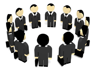 3D business people.