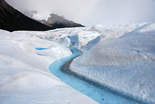 River in Perito Merino Glacier in Patagonia
