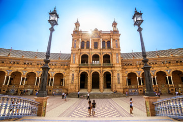Fototapeta premium Spanish Square (Plaza de España) in Sevilla, Spain