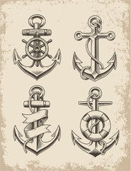 Hand Drawn Anchor Set © Michael Hinkle