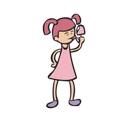 Girl licking icecream