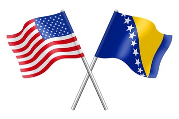 Flags: the United States and Bosnia-Herzegovina