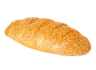 whole wheat bread, long loaf, isolated on white background