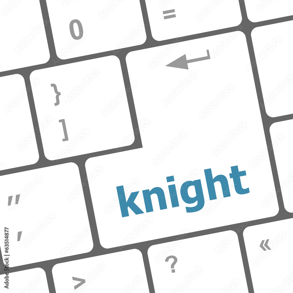 Poster knight word on computer keyboard keys