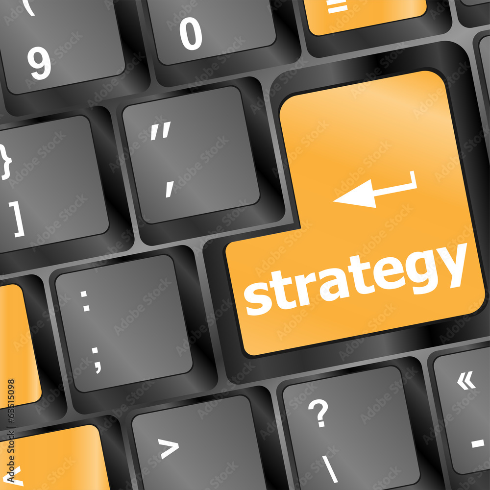 Poster strategy button on keyboard key button