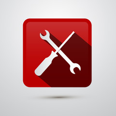 Repair Tools Icon - Screwdriver and Spanner, Wrench
