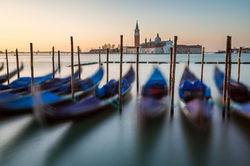 Grand Canal Embankment and San Giorgio Maggiore Church at Dawn,
