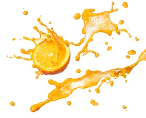 Papier Peint photo Lavable Jus orange juice splashing