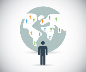 Building social media network and finding new contacts vector