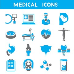 medical icons, blue color icons