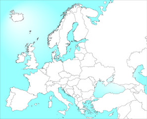 Fototapeta premium Blank map of Europe
