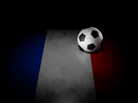 Soccer ball with french flag