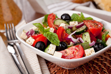 vegetable salad with feta cheese