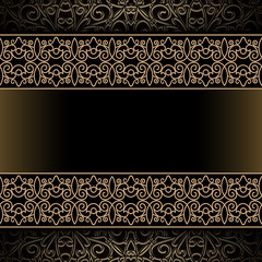Vintage gold background with ornamental borders