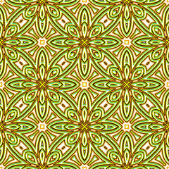 Abstract floral bright green seamless pattern
