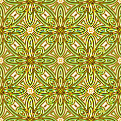 Abstract floral bright green seamless pattern