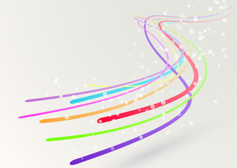 Abstract colorful bright streaming swoosh lines