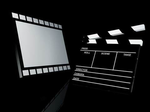 Clapper board, 3d illustration