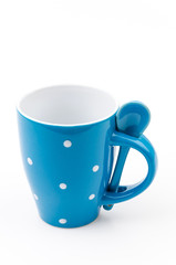 Polka mug cup isolated white background