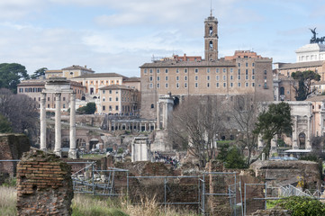 Fototapeta na wymiar Widoki Forum Romanum, Rzym, Włochy