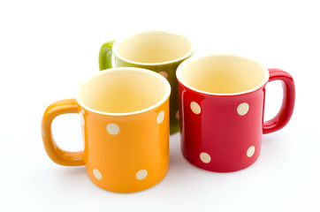Color mug isolated white background
