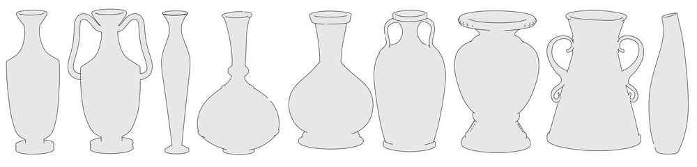 cartoon image of antique vases