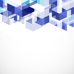 Modern blue geometrical abstract template and space for your tex