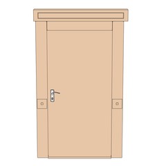cartoon illustration of old door