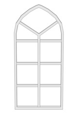 cartoon illustration of old window