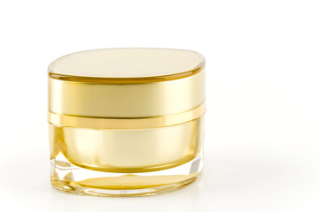 cream bottle isolated white background