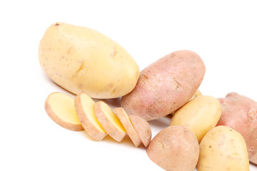 Different potatoes and split tuber