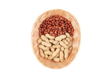 Basket full with peanuts