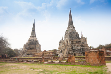 Fototapeta na wymiar View of Wat Phra Si Sanphet in Ayutthaya Thailand