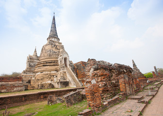 Fototapeta premium View of Wat Phra Si Sanphet in Ayutthaya Thailand