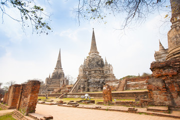 Obraz premium View of Wat Phra Si Sanphet in Ayutthaya Thailand