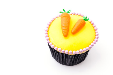 Easter cupcakes isolated white background