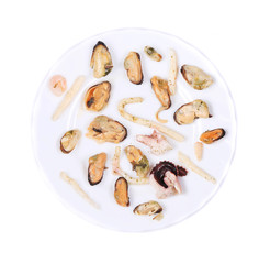 Mixed seafood plate.