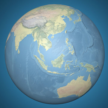 Mondo terra globo Asia Indonesia, mappa in rilievo