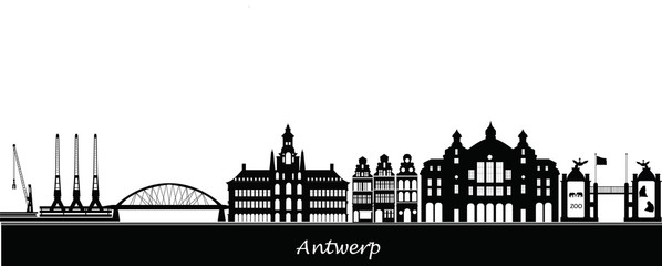 belgium city antwerp skyline