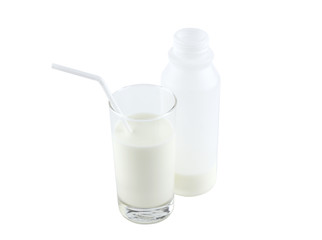 Glass and bootle of milk