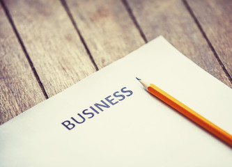 Pencil and paper for business begin.